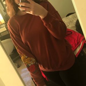 Burnt Orange Tiger Crewneck